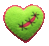 green felt heart